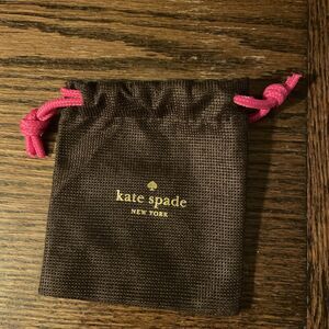 Kate Spade Brown Jewelry Dust Bag Pink Drawstring Pouch 3.75”x4”